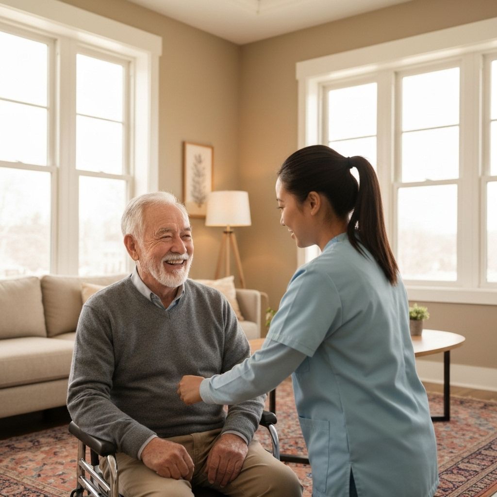 Caregiver with elderly person